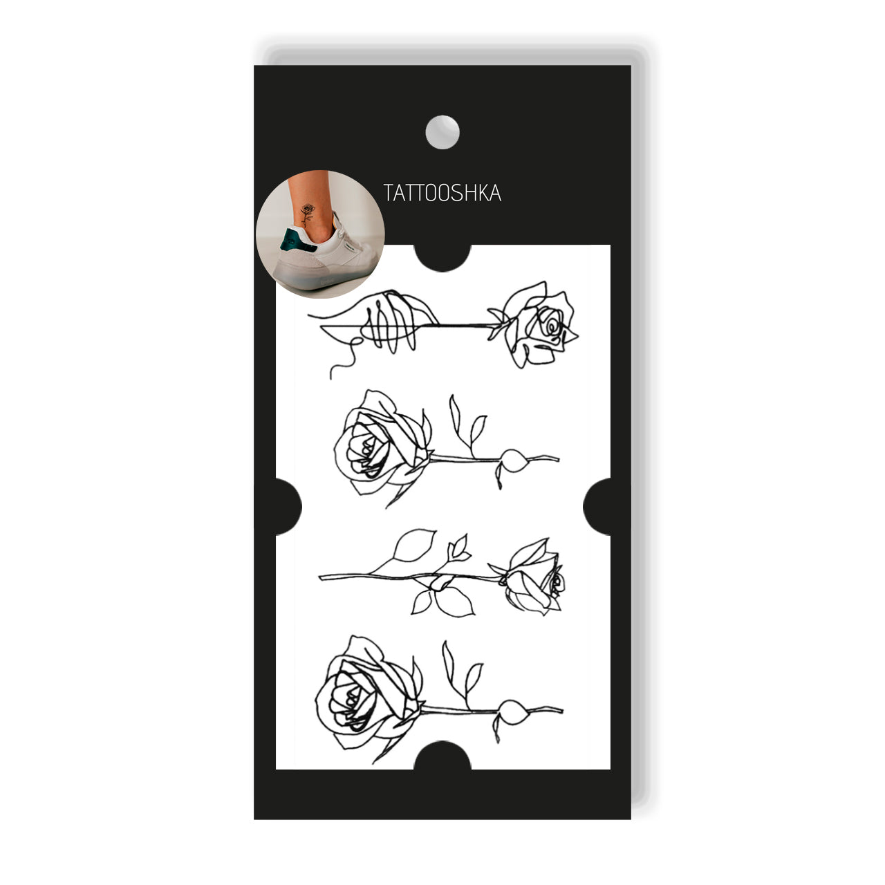 Rose silhouette (AQ-036) - Tattooshka USA