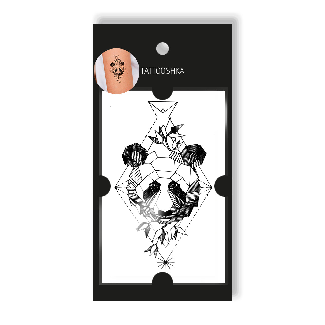 Geometric panda (AT-077) - Tattooshka USA