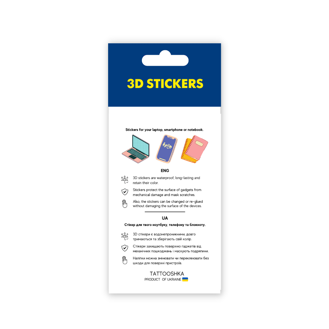 3D sticker "Cossack girl" (SM-19) - Tattooshka USA