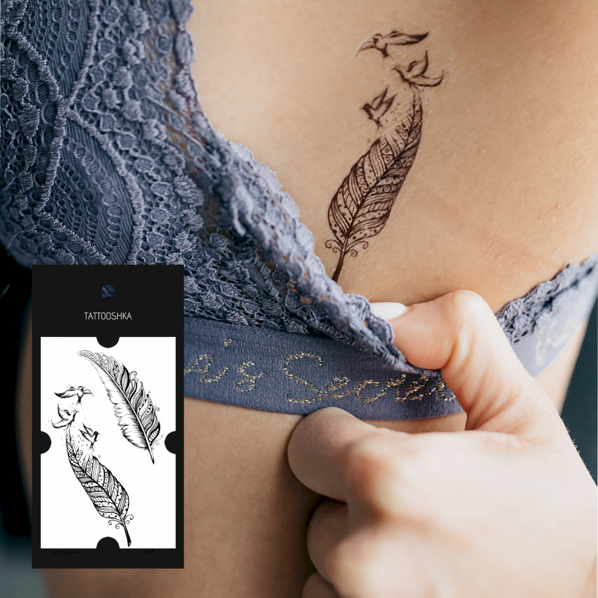 Feathers and birds (L-15) - Tattooshka USA