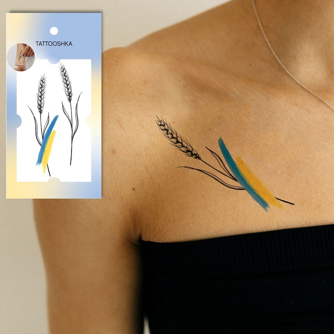 Ukrainian ears of wheat “koloski” (L-43) - Tattooshka USA