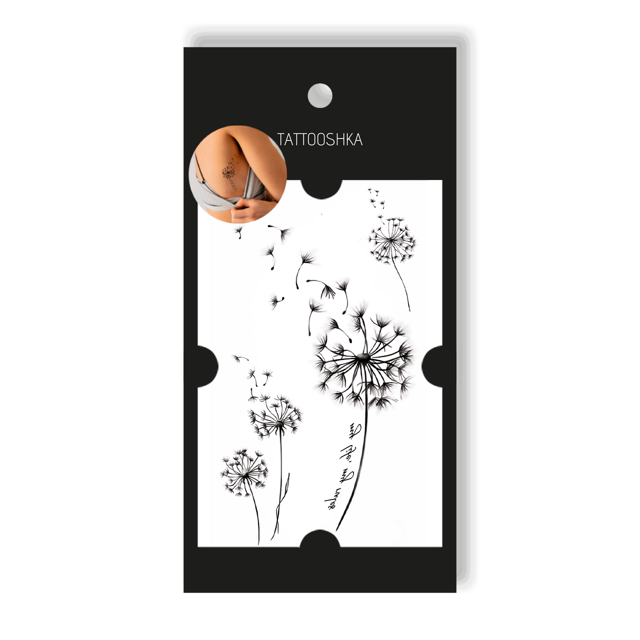 Dandelions with a phrase (L-67) - Tattooshka USA