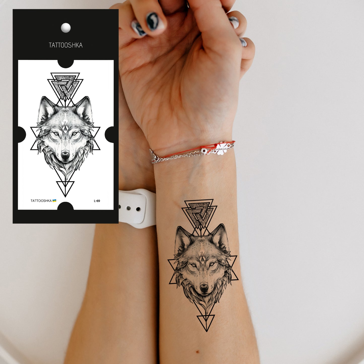 Graphical Wolf (L-69) - Tattooshka USA