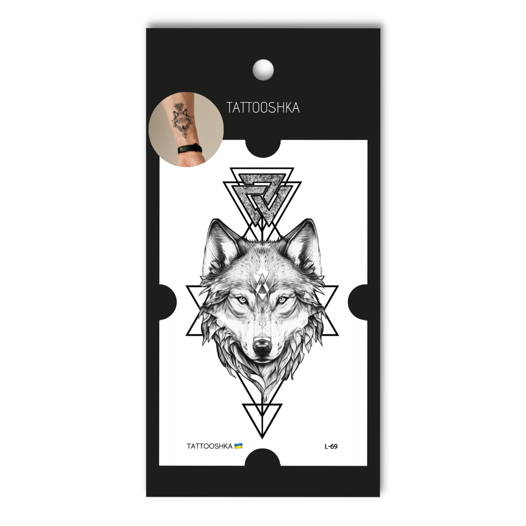 Graphical Wolf (L-69) - Tattooshka USA