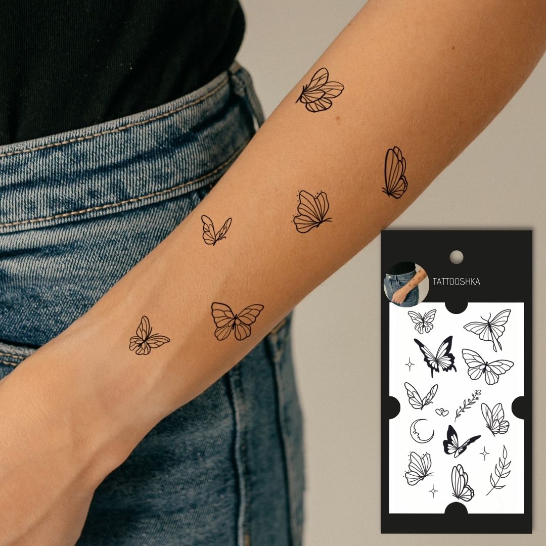9 butterflies (L-73) - Tattooshka USA