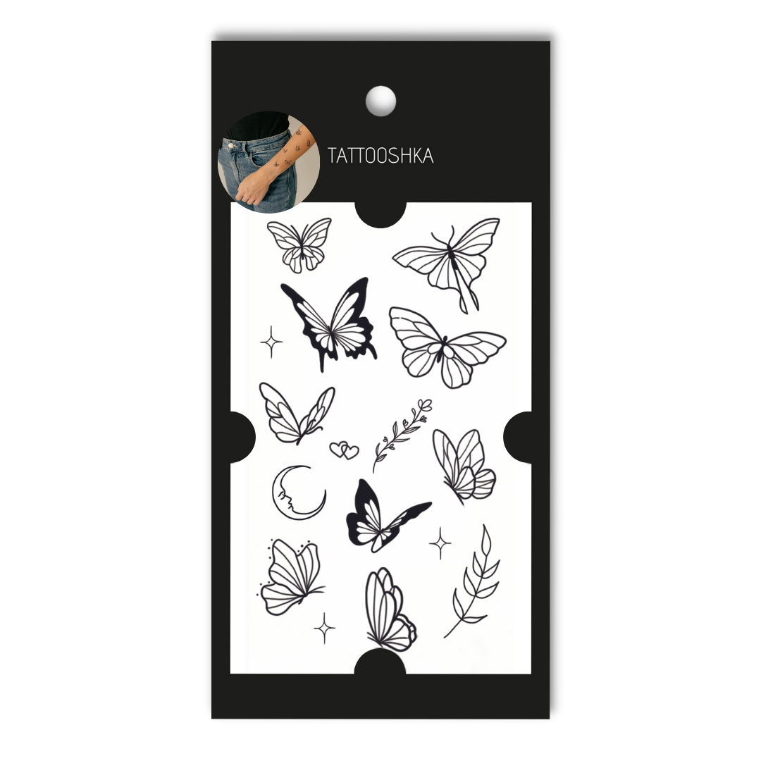 9 butterflies (L-73) - Tattooshka USA