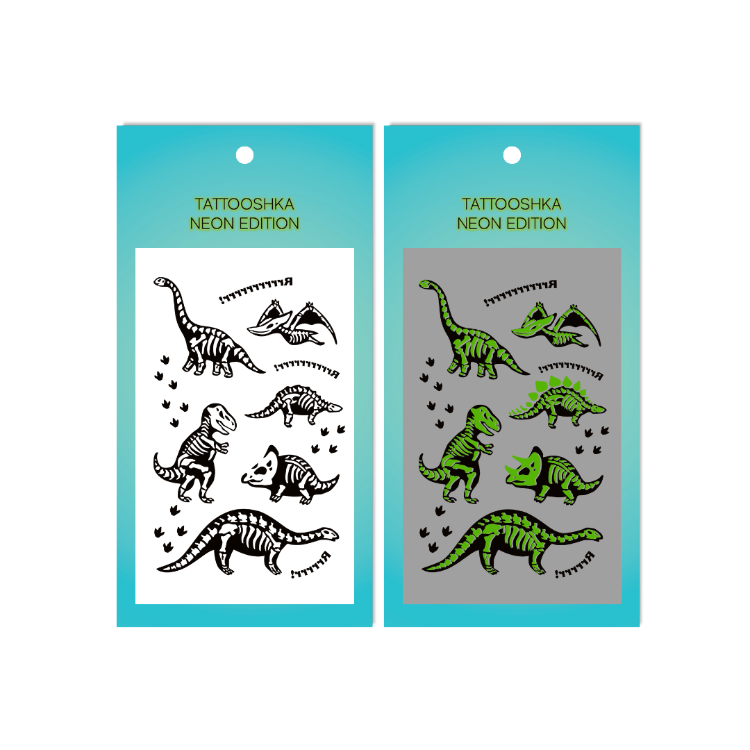 Dinosaurs neon (L-75) - Tattooshka USA