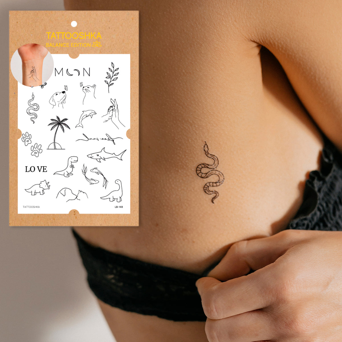 Animals and dinosaurs mini (LB-148) - Tattooshka USA