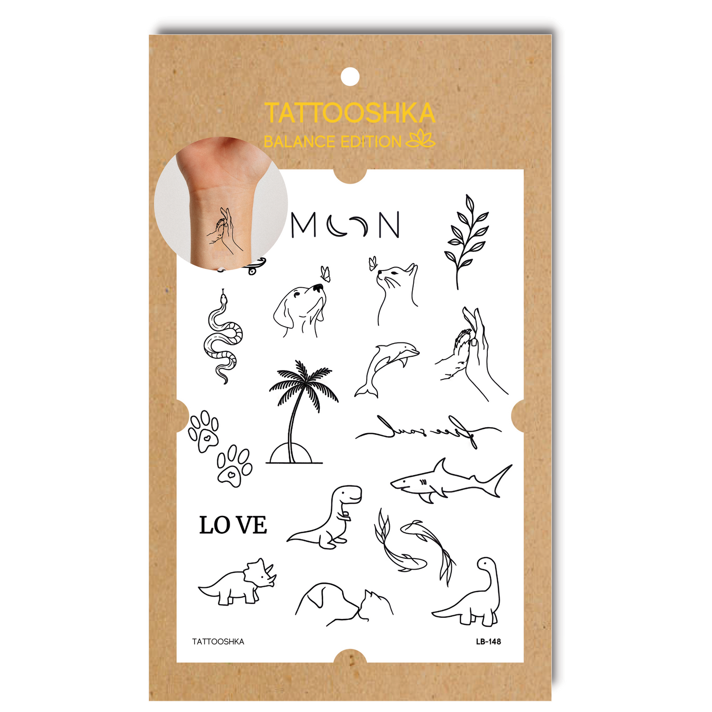 Animals and dinosaurs mini (LB-148) - Tattooshka USA