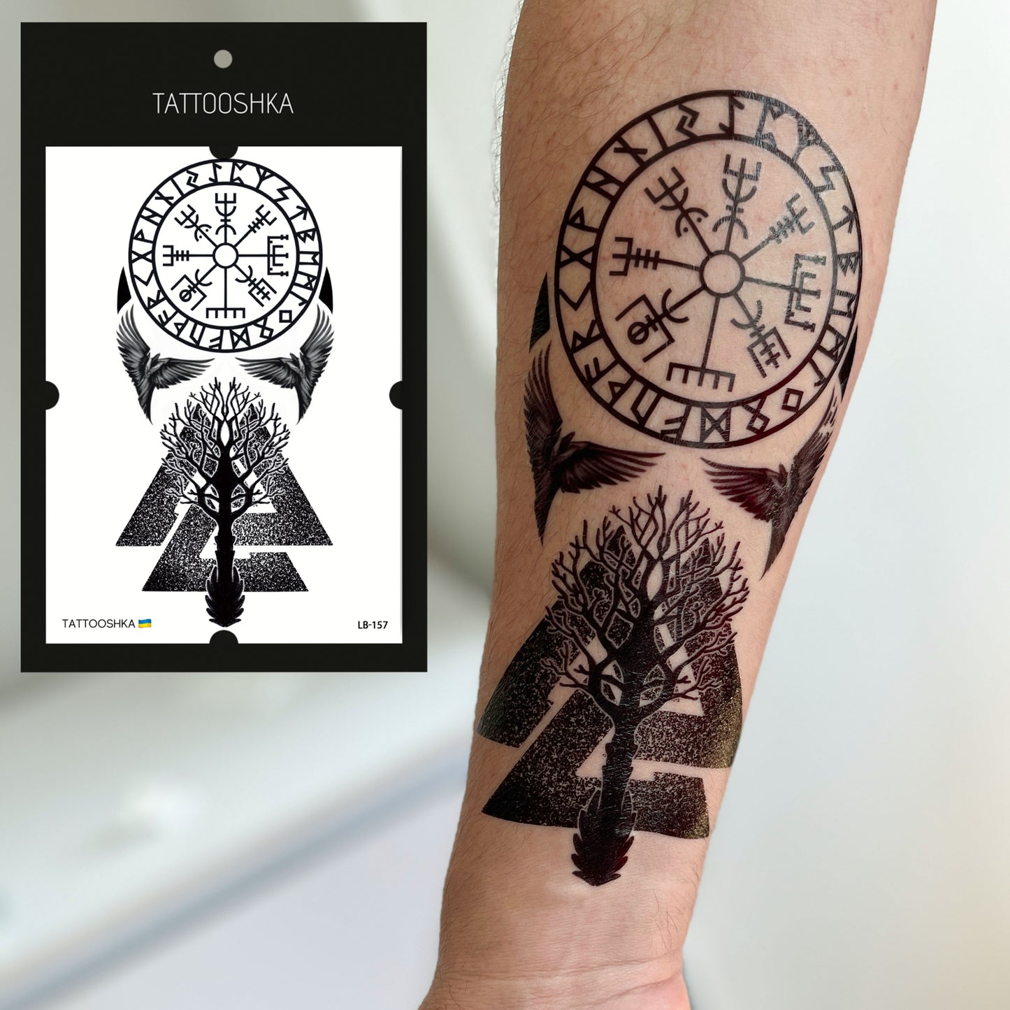 Runes with a forest (LB-157) - Tattooshka USA