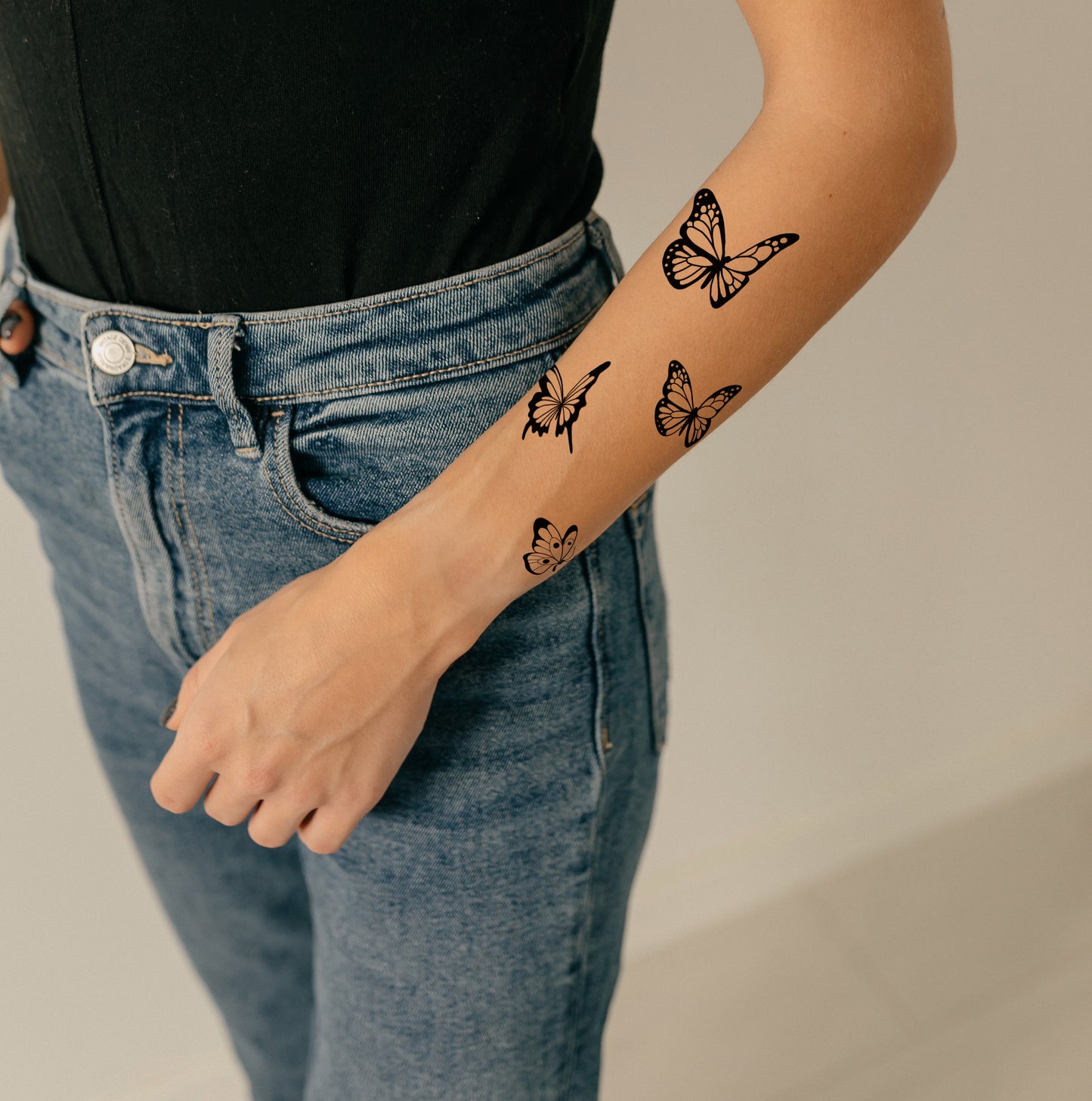 Butterflies and flowers (LB-188) - Tattooshka USA