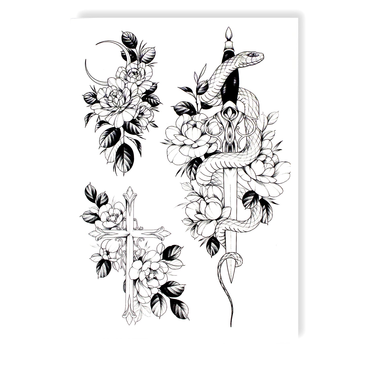 Snake with flowers (LH-308) - Tattooshka USA