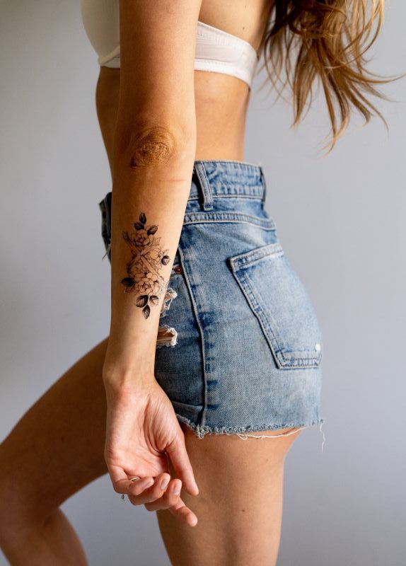 Snake with flowers (LH-308) - Tattooshka USA