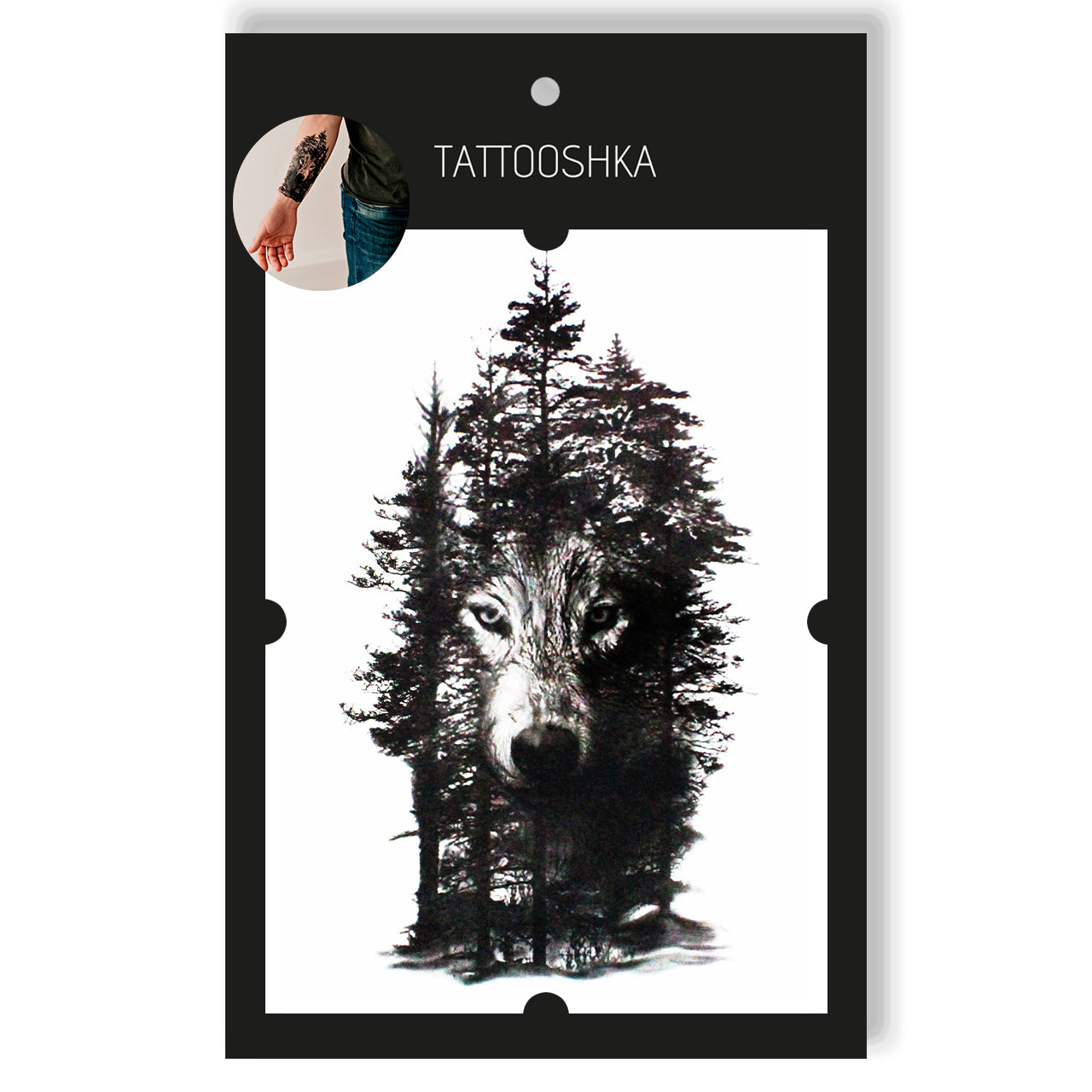 Wolf in the shade of the forest (LL-574) - Tattooshka USA