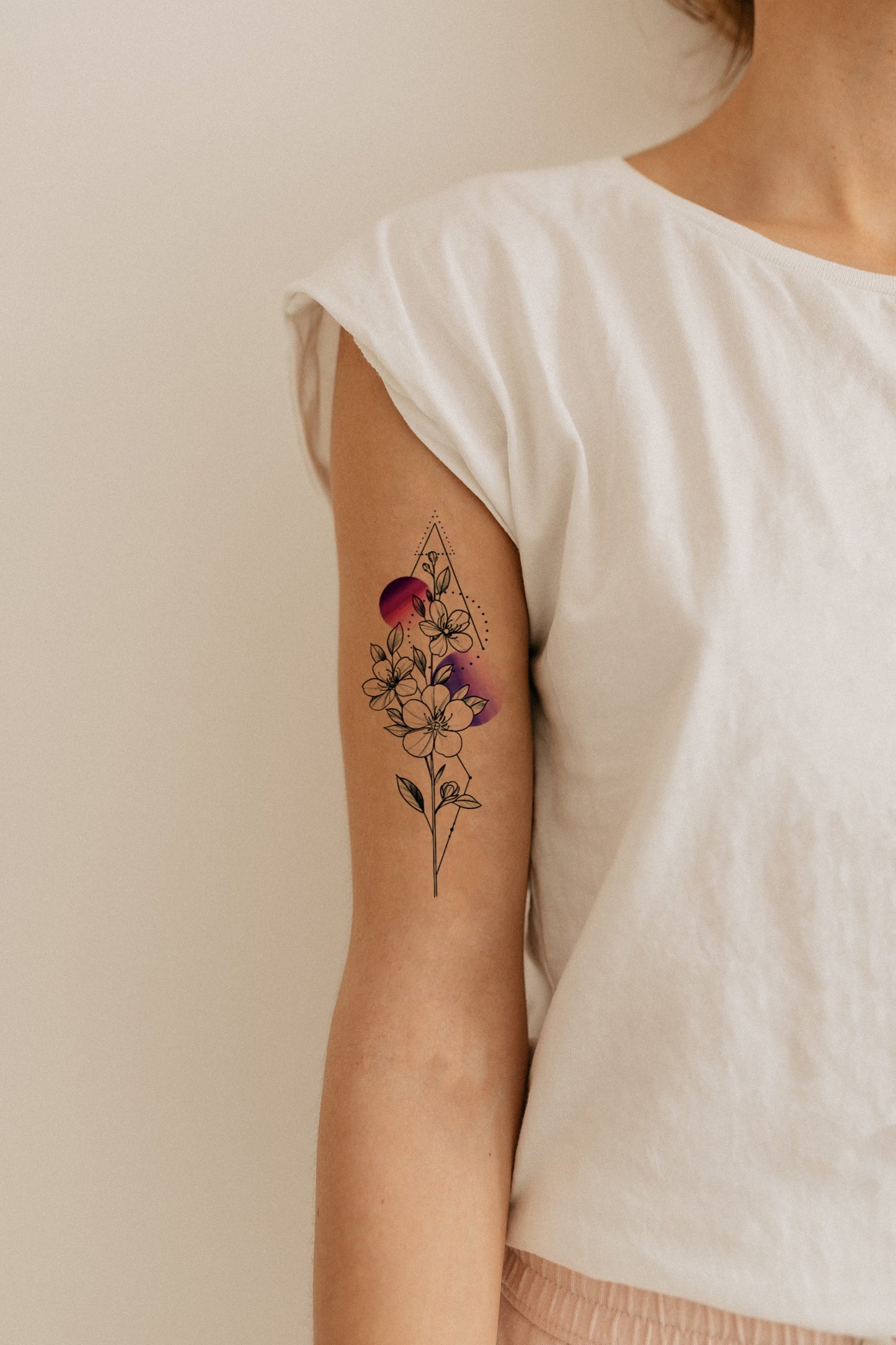 Geometric flowers (LT-722) - Tattooshka USA