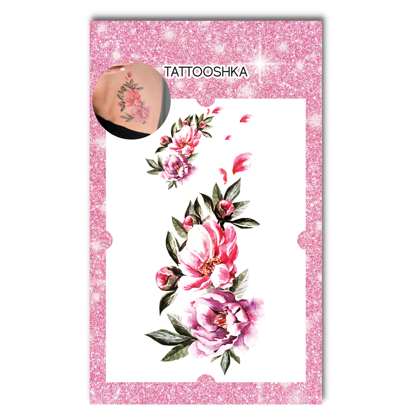 Big watercolor flowers (QC-700) - Tattooshka USA