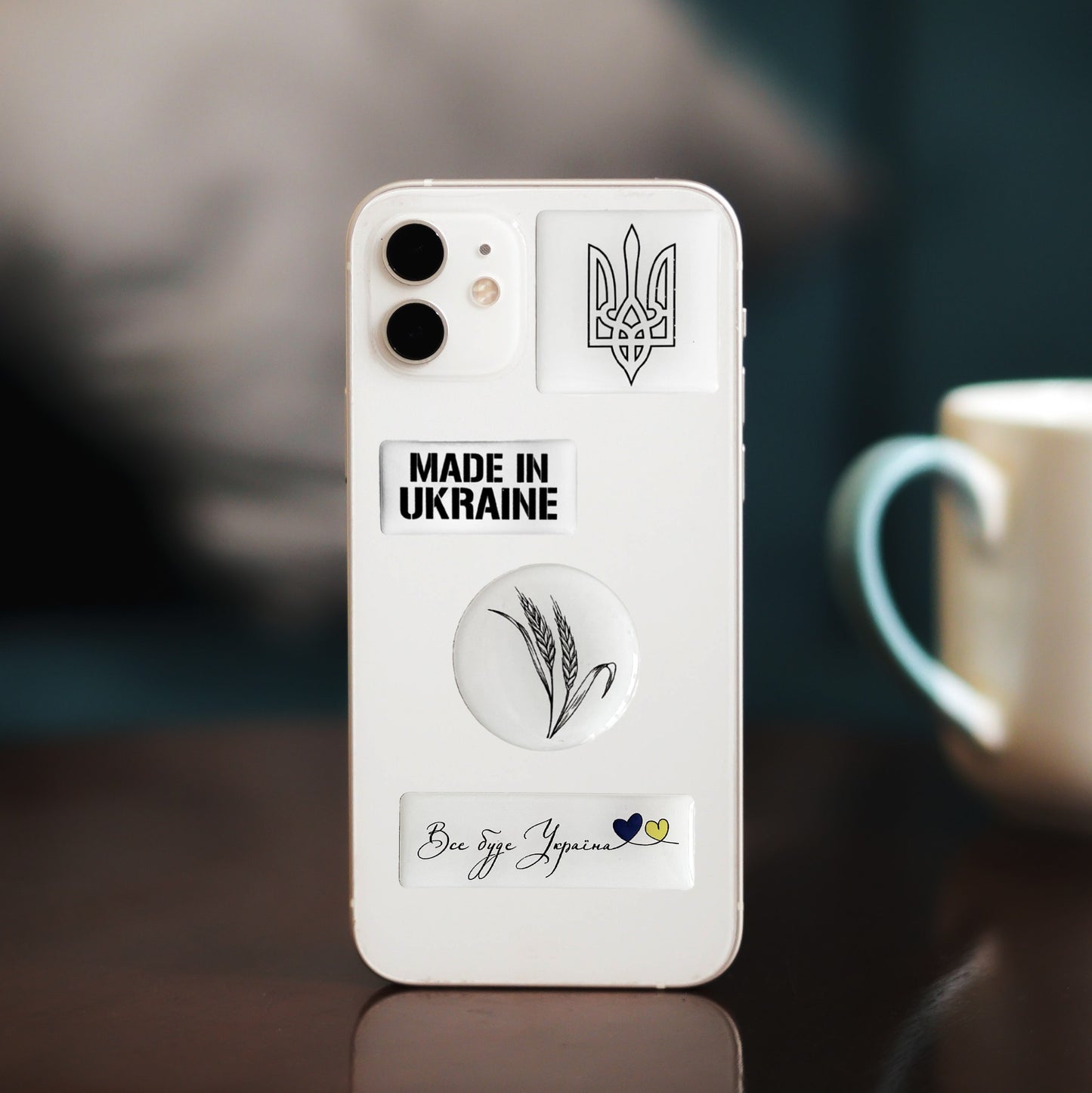 3D stickers "Made in Ukraine". Set of 6 stickers (SB-02) - Tattooshka USA