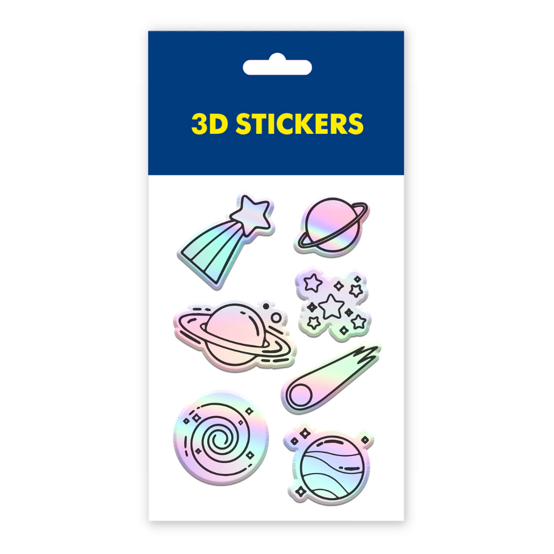 3D stickers "Space hologram". Set of 6 stickers (SB-18) - Tattooshka USA