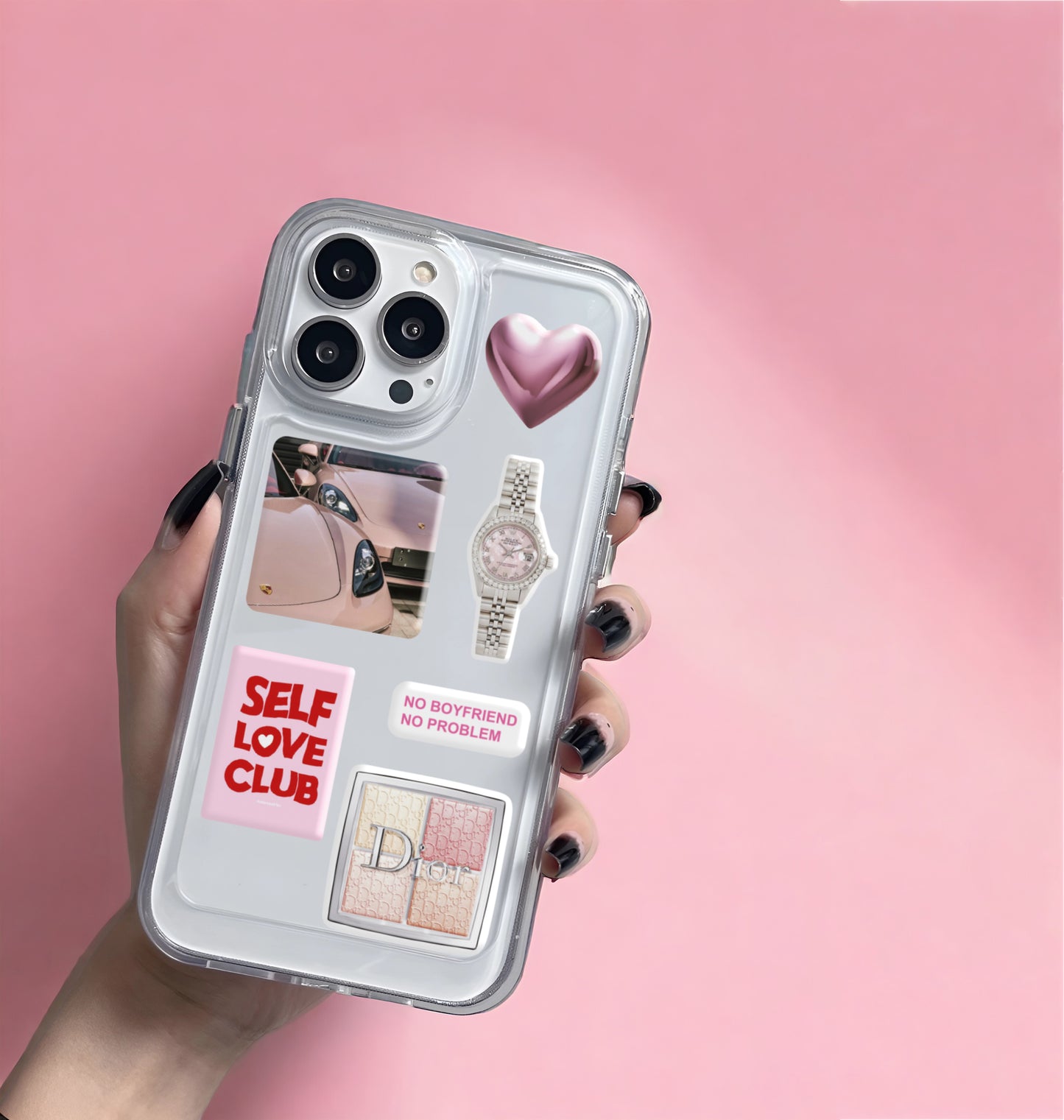 3D stickers "Pink lover". Set of 8 stickers (SB-40) - Tattooshka USA