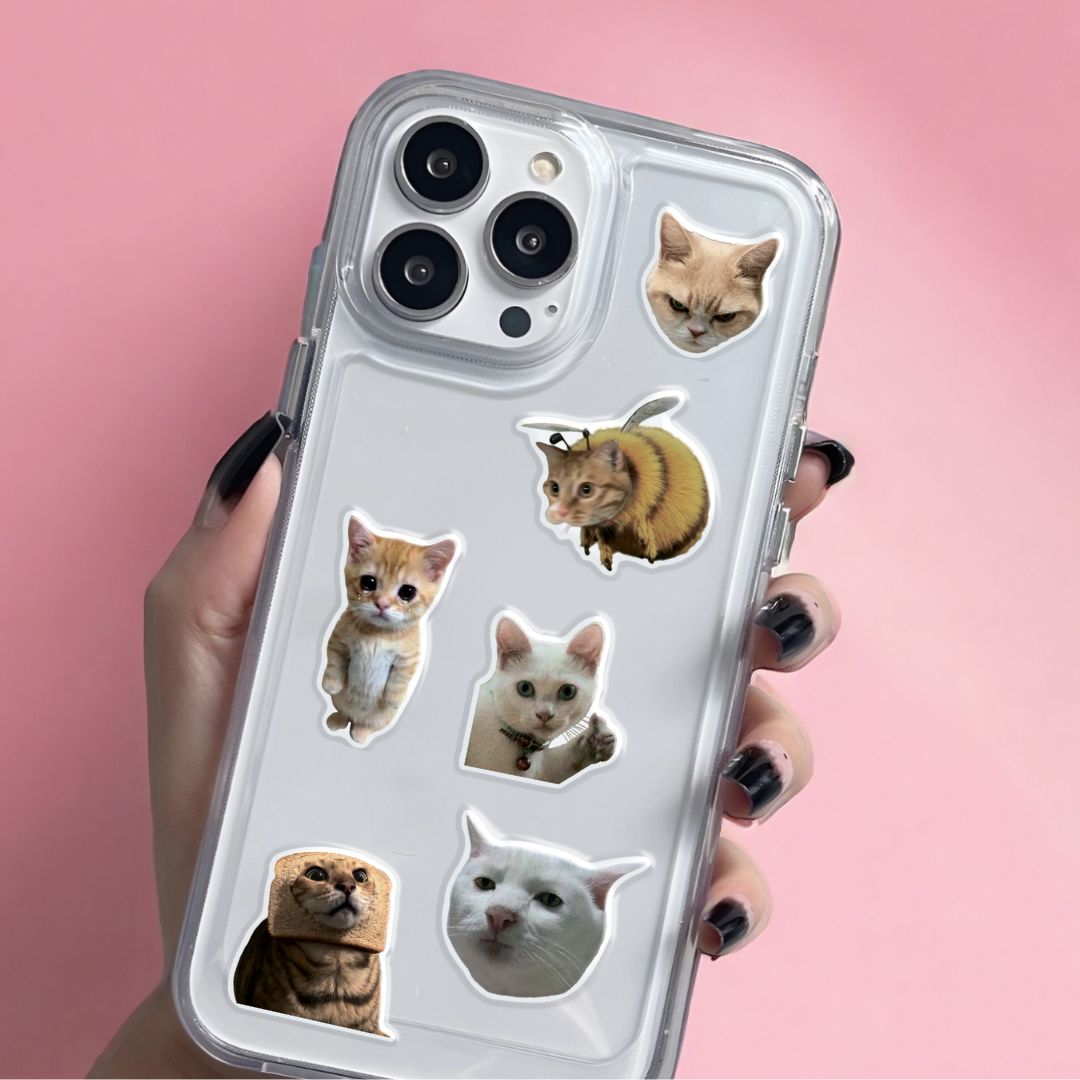 3D stickers "Funny cats". Set of 11 stickers (SB-57) - Tattooshka USA
