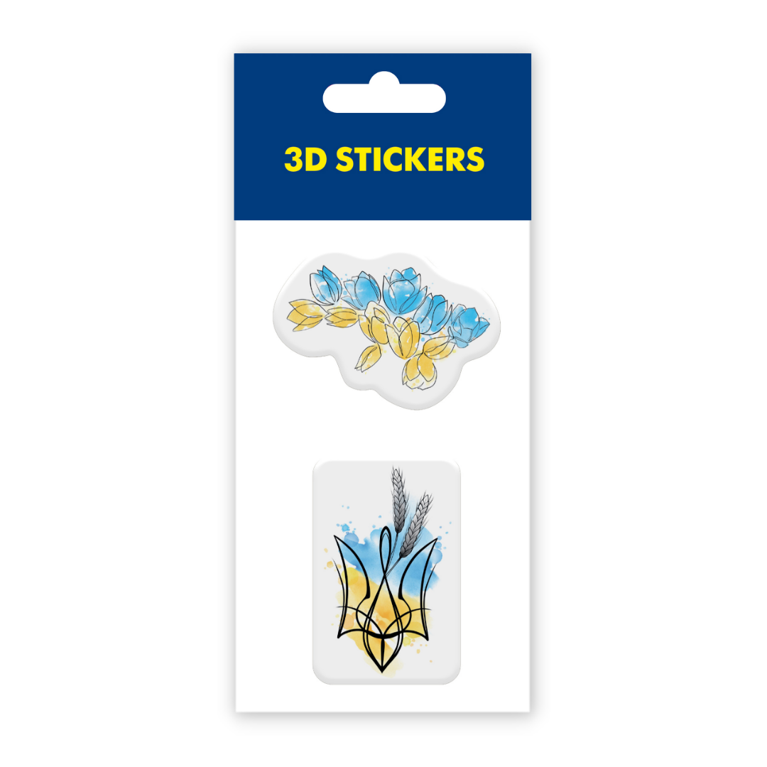 3D stickers "Watercolor coat of arms" (SM-05) - Tattooshka USA