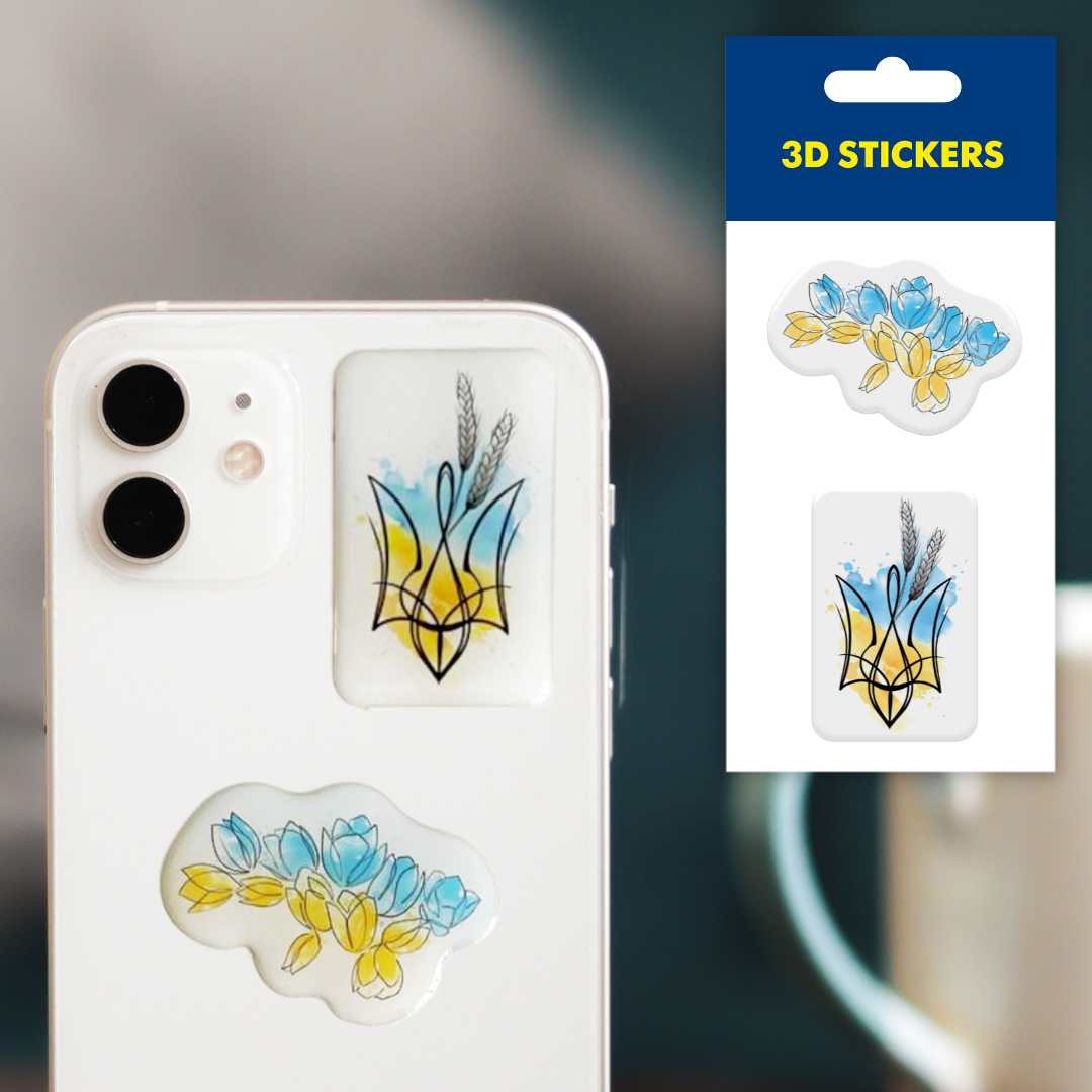 3D stickers "Watercolor coat of arms" (SM-05) - Tattooshka USA