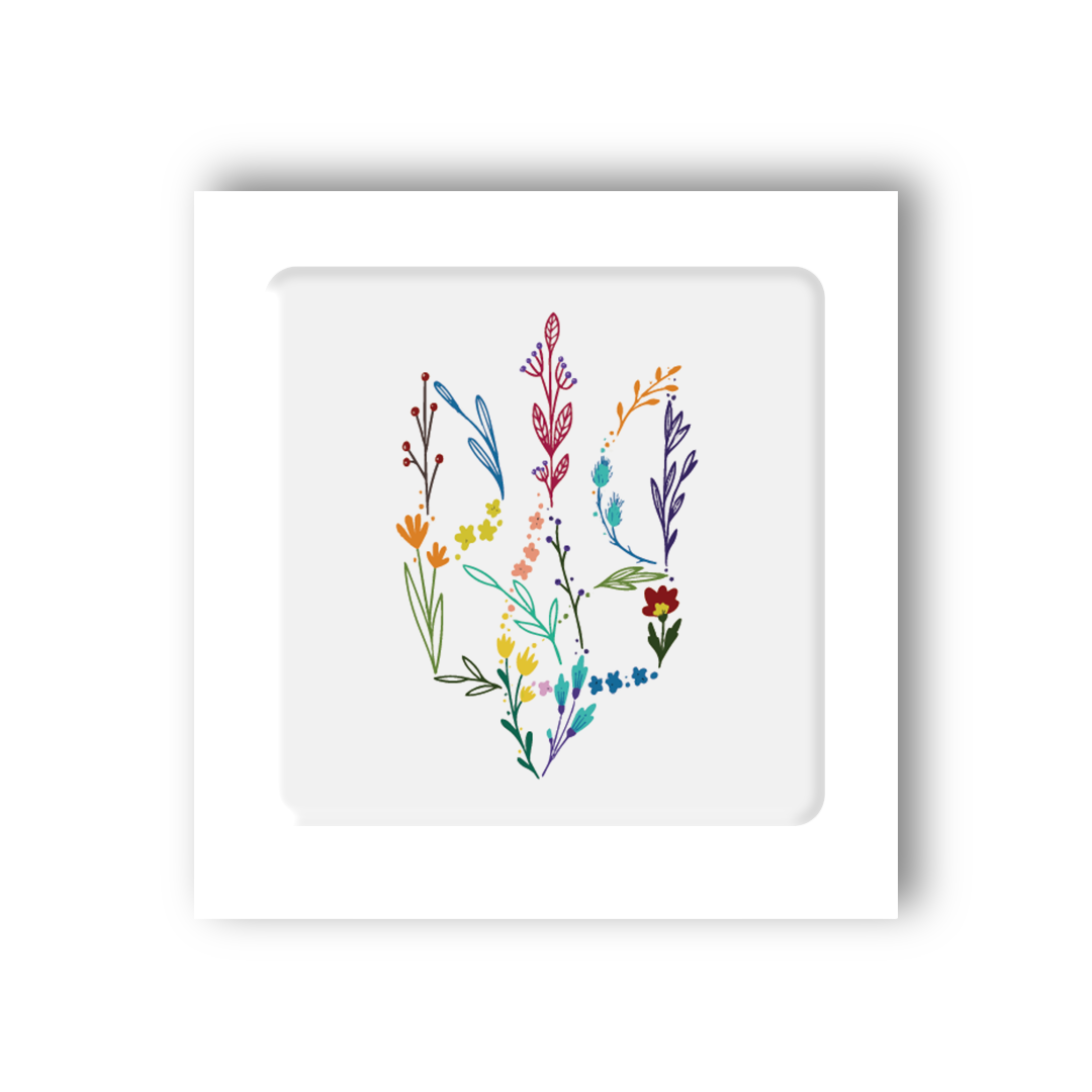 3D sticker "Ukraine coat of arms - multicolored" (SX-41) - Tattooshka USA