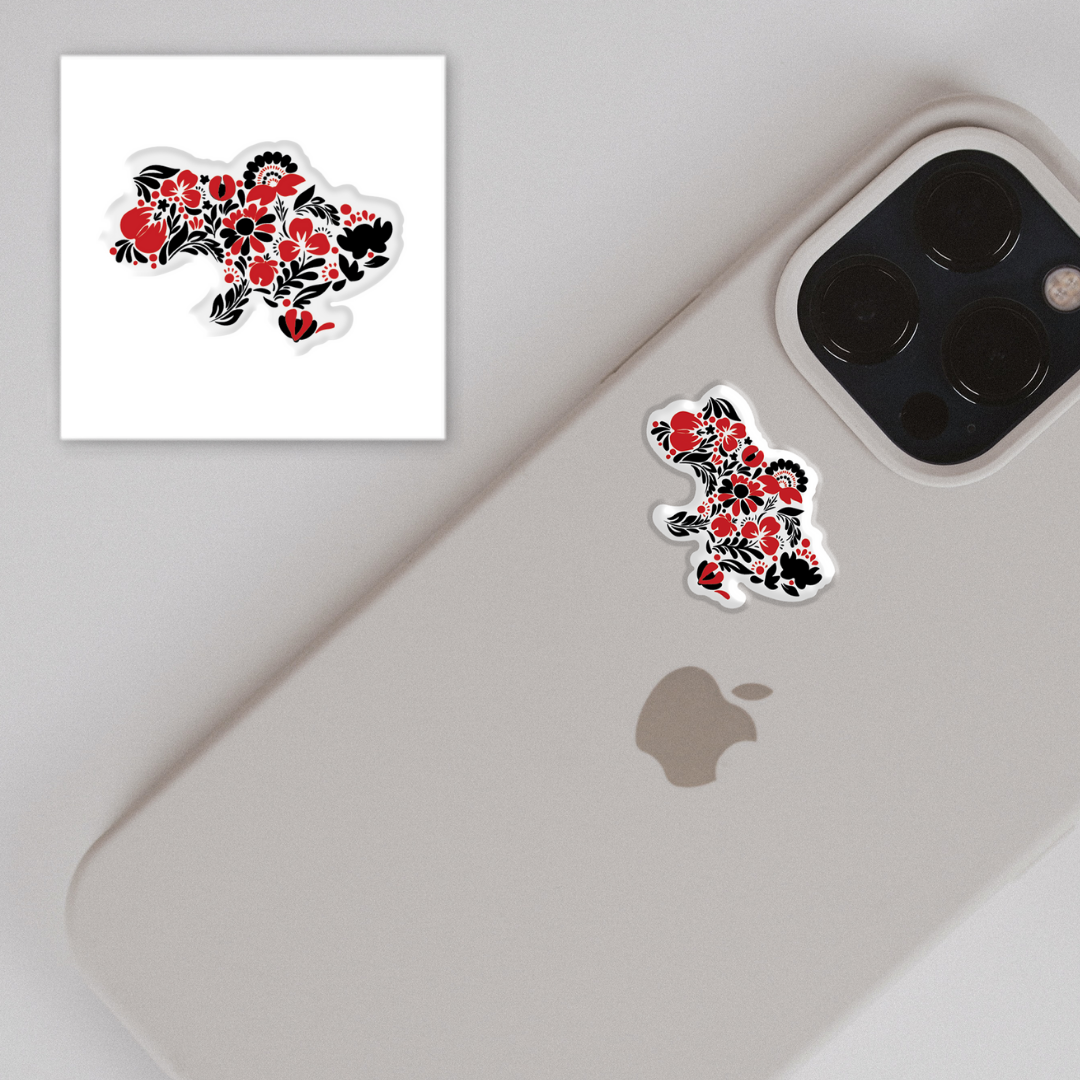 3D sticker "Ukraine - black and red" (SX-63) - Tattooshka USA