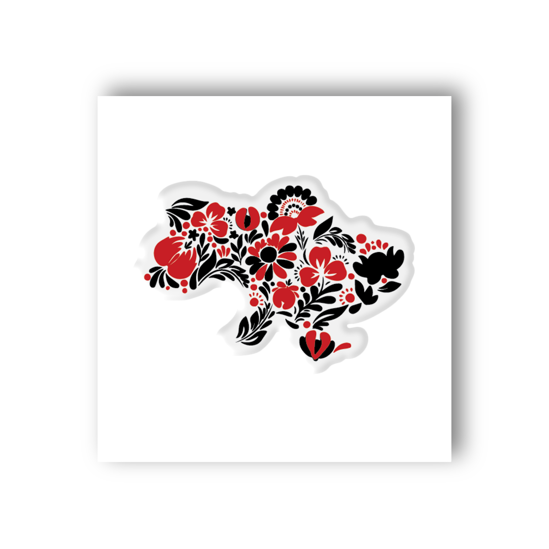 3D sticker "Ukraine - black and red" (SX-63) - Tattooshka USA