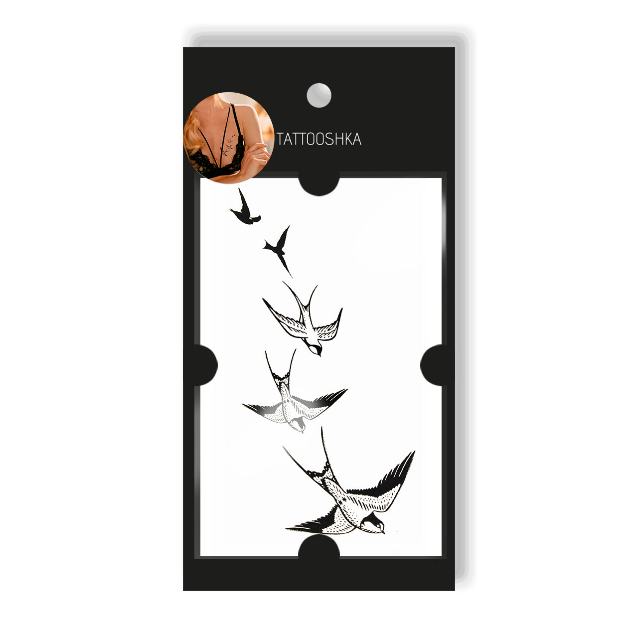Flying swallows (T-118) - Tattooshka USA