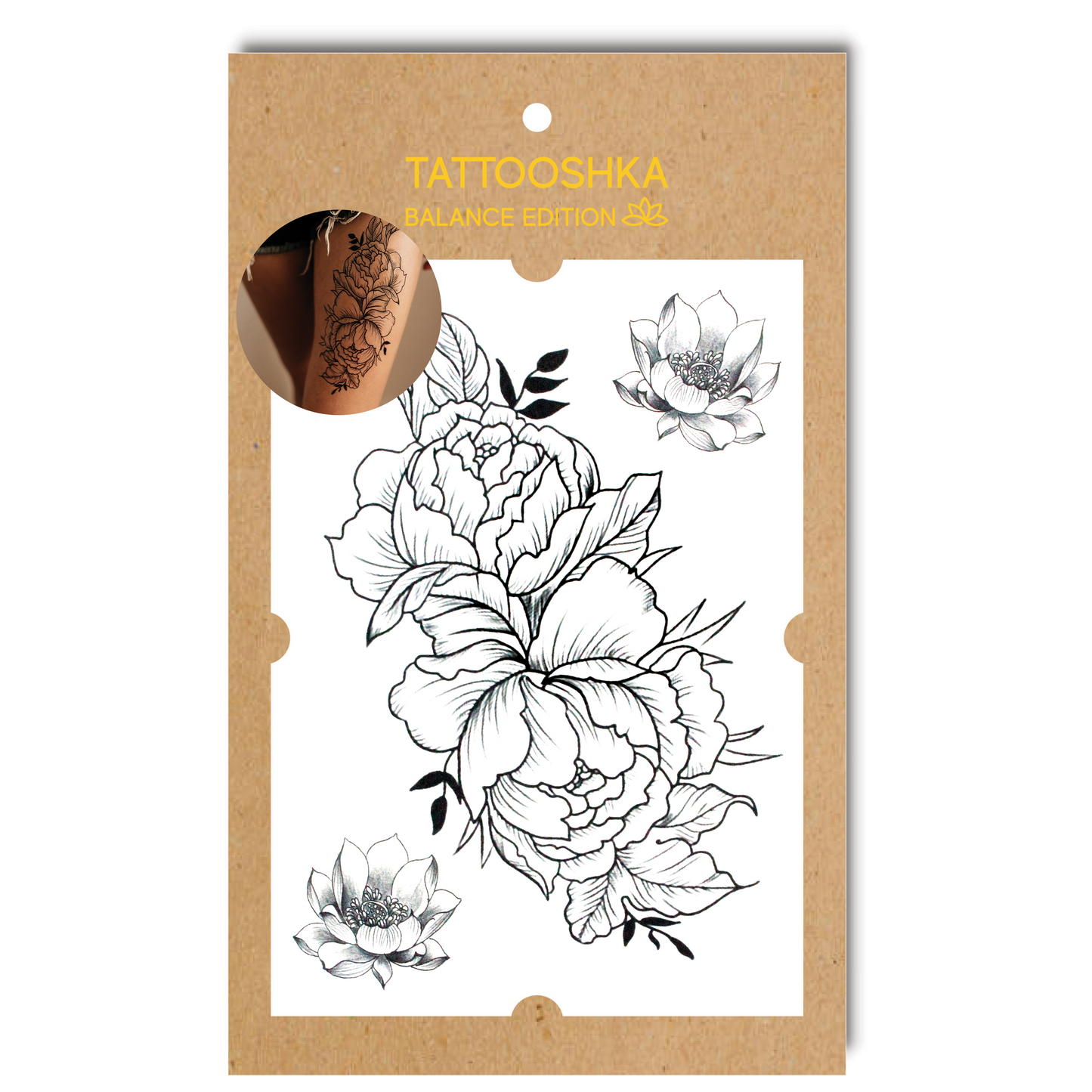 Double peony (TH-176) - Tattooshka USA