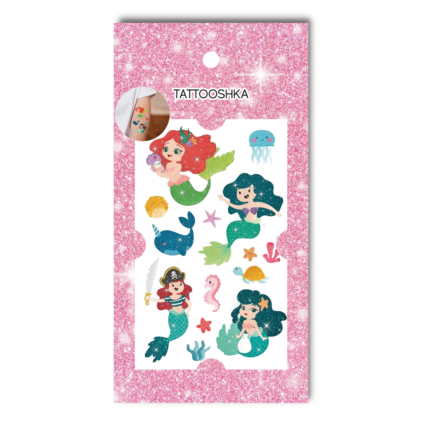 Mermaids with sequins (GB-E046) - Tattooshka USA