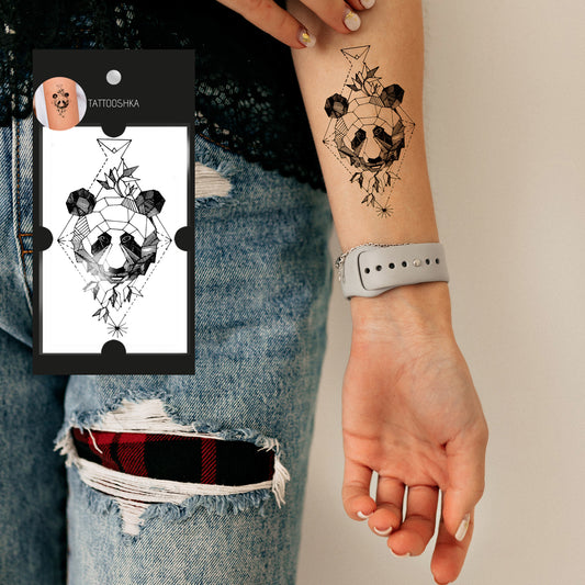 Geometric panda (AT-077) - Tattooshka USA