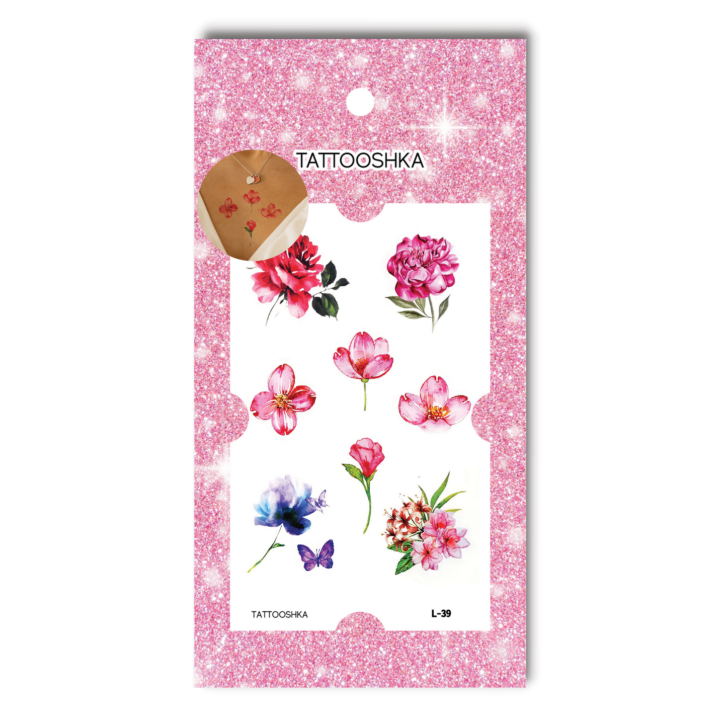 Watercolor mini flowers (L-39) - Tattooshka USA