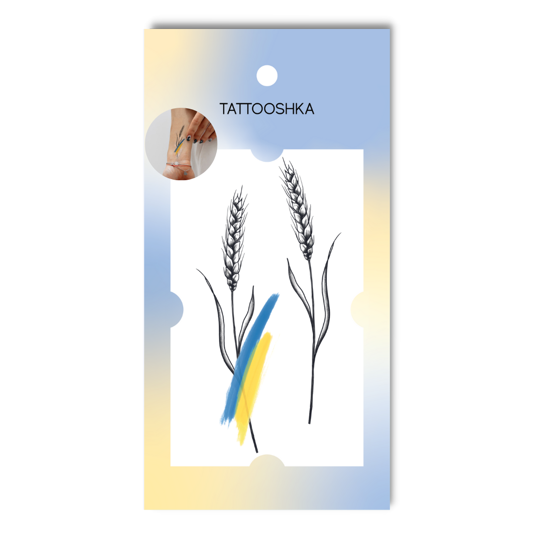 Ukrainian ears of wheat  “koloski” (L-43) - Tattooshka USA