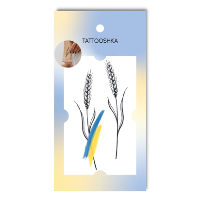 Ukrainian ears of wheat  “koloski” (L-43) - Tattooshka USA