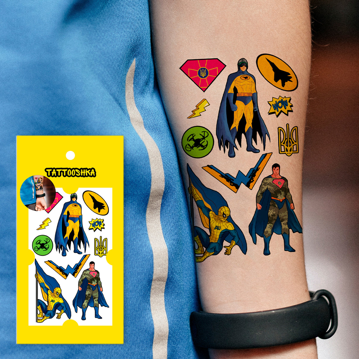 Superheroes mini (L-60) - Tattooshka USA