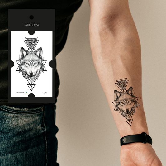 Graphical Wolf (L-69) - Tattooshka USA