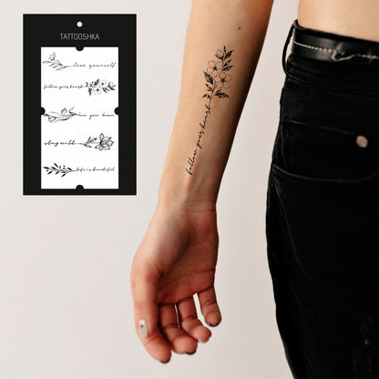 Twigs with phrases (LA-4) - Tattooshka USA