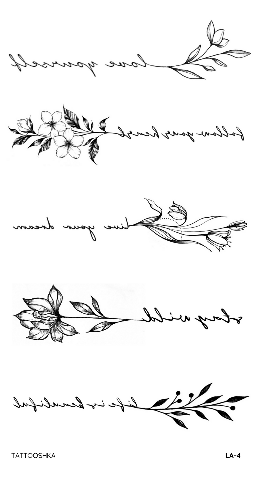 Twigs with phrases (LA-4) - Tattooshka USA