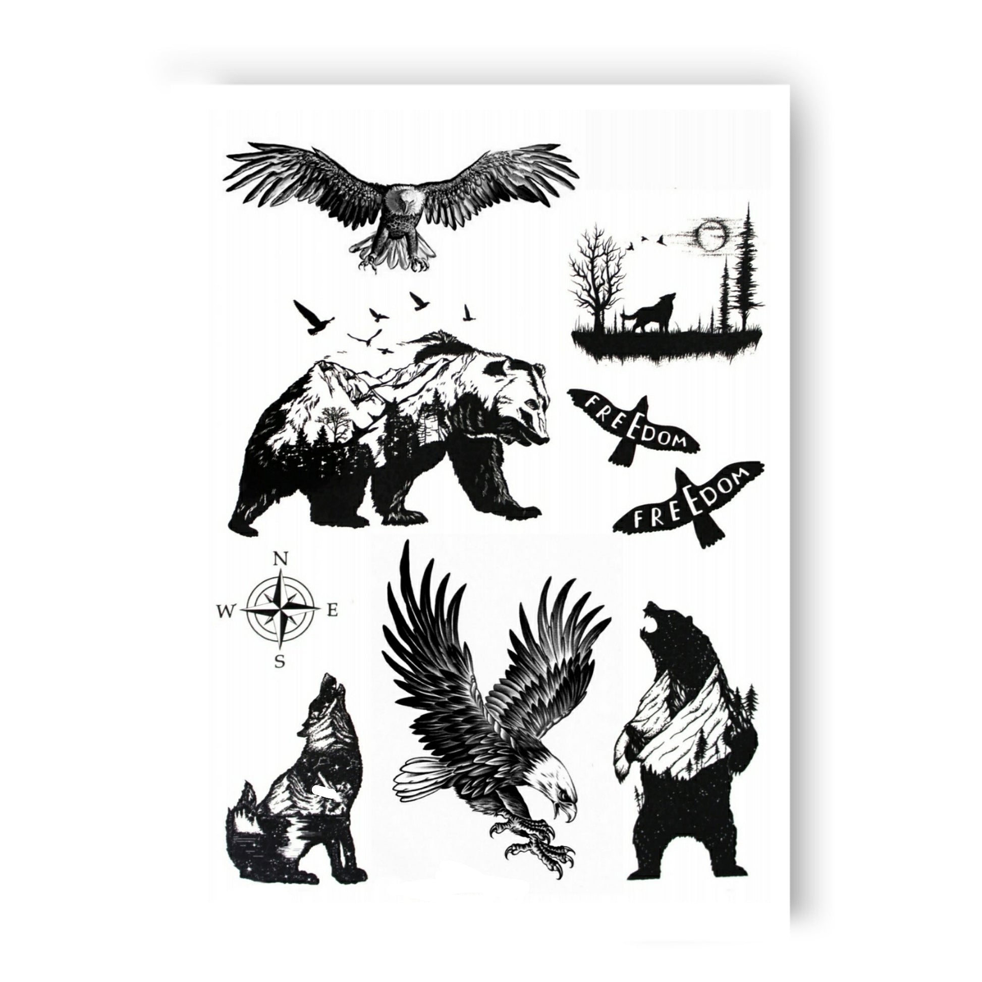 Wildlife (LB-107) | Tattooshka USA Temporary Tattoos and 3D Stickers ...