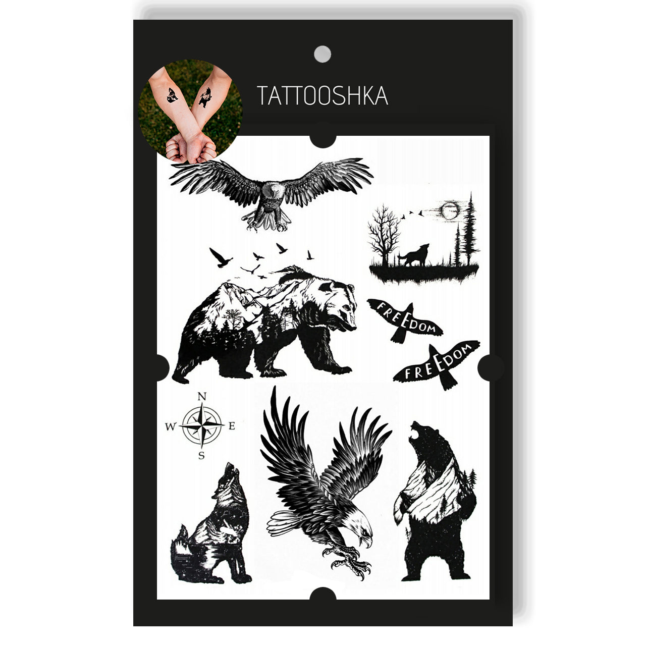Wildlife (LB-107) | Tattooshka USA Temporary Tattoos and 3D Stickers ...