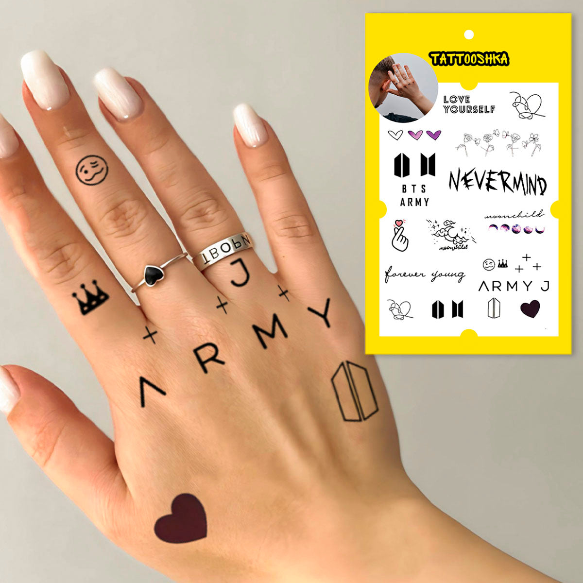 Jungkook Hand Tattoos BTS (LB 110) | Tattooshka USA
