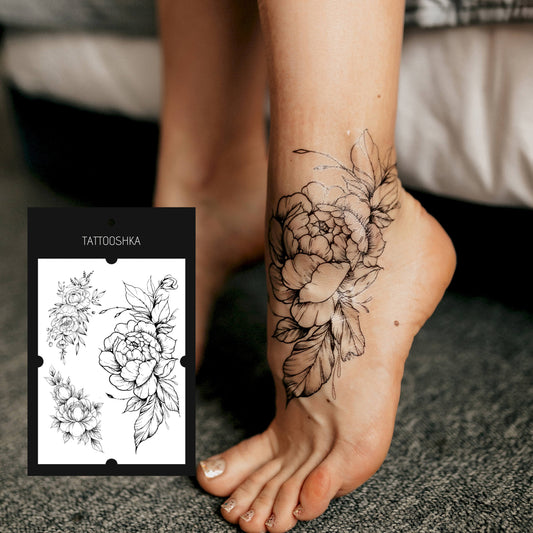 Set of peonies (LB-128) - Tattooshka USA