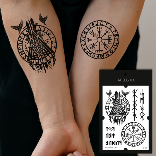 Runes and patterns (LB-158) - Tattooshka USA