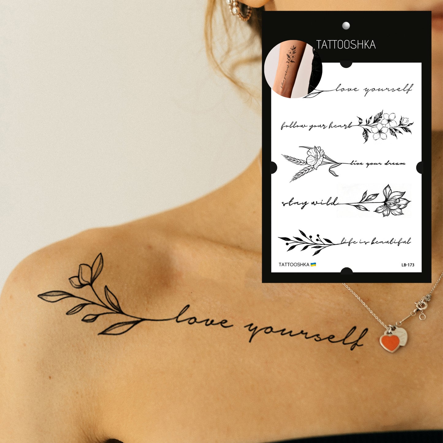 Twigs with phrases (LB-173) - Tattooshka USA