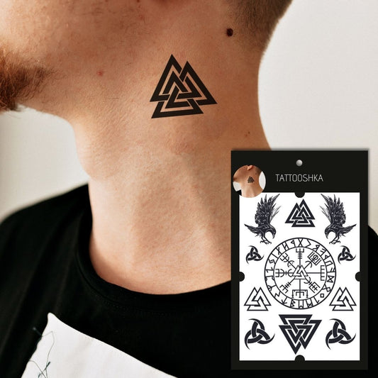 Valknut and runes (LB-183) - Tattooshka USA