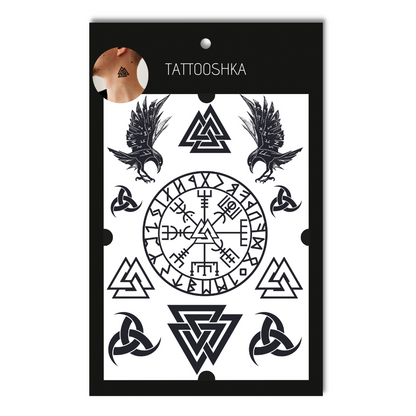 Valknut and runes (LB-183) - Tattooshka USA