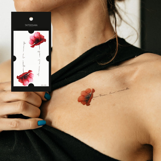 Red poppies (RC-129) - Tattooshka USA