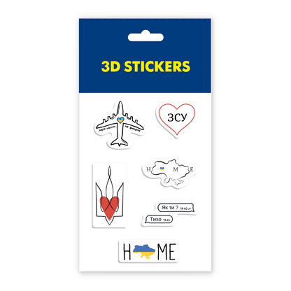 3D stickers "Coat of arms". Set of 6 stickers (SB-01) - Tattooshka USA